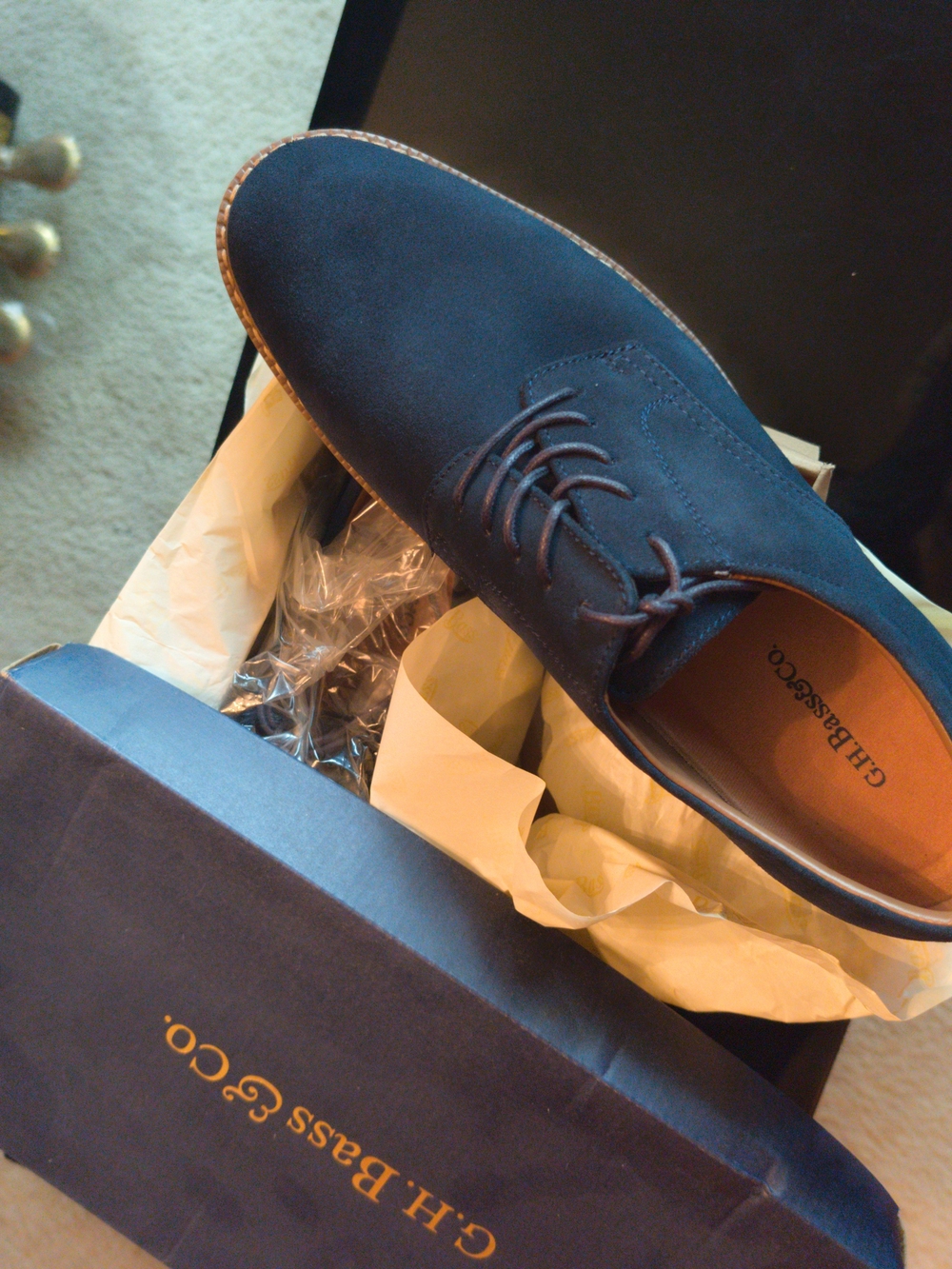 G.H. Bass & Co. Navy Suede Derby Shoe